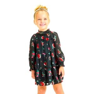 Baby Girl Floral Black Dress with diaper cover Black 18 month CAT&JACK NWT